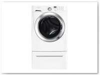 Washer 6 - White 3.8 cu ft High Efficiency Front Loading Washer w/ Chrome Trim / Pedestal